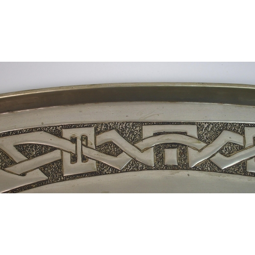 486 - An Arts and Crafts Glasgow School silvered white metal tray by Margaret Gilmour (1860 - 1942)