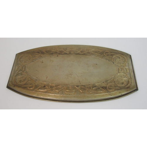 486 - An Arts and Crafts Glasgow School silvered white metal tray by Margaret Gilmour (1860 - 1942)