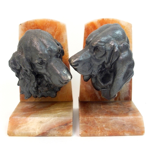 489 - After Lecourtier  a pair of 1930's onyx bookends