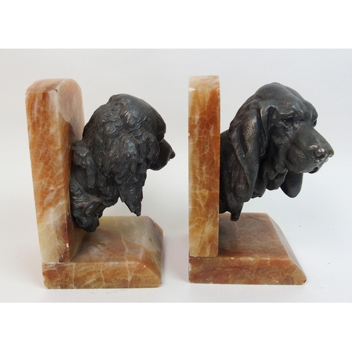 489 - After Lecourtier  a pair of 1930's onyx bookends