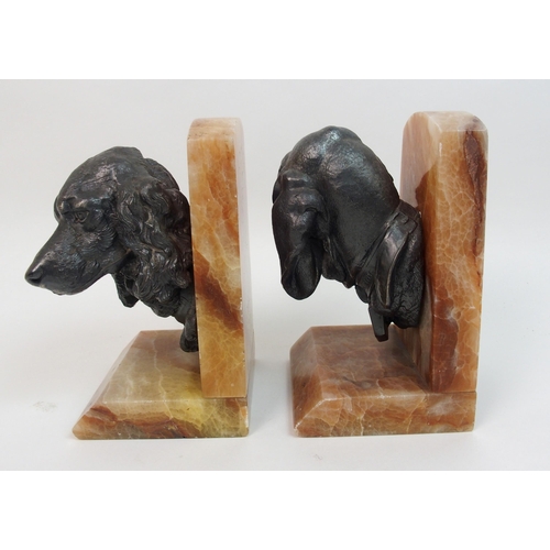 489 - After Lecourtier  a pair of 1930's onyx bookends