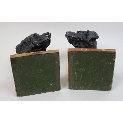 489 - After Lecourtier  a pair of 1930's onyx bookends