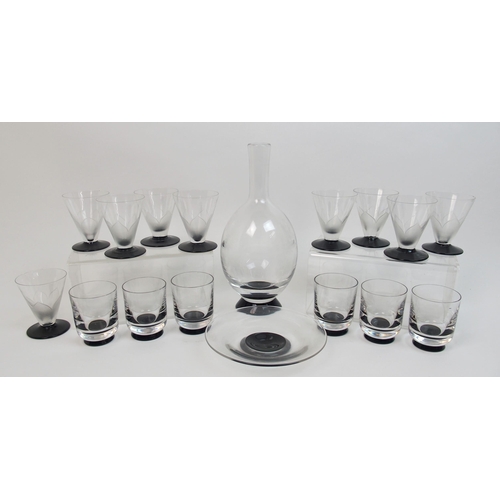 491 - A Simon Gate for Orrefors Art Deco decanter and glasses set