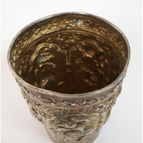 6 - A Burmese white metal beaker