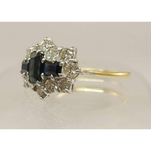 631 - A sapphire and diamond cluster ring