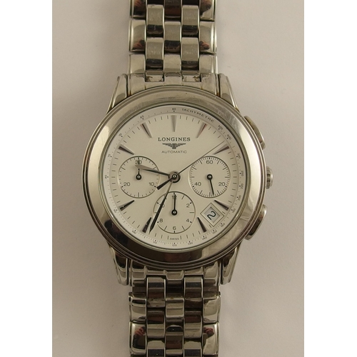 643 - A gents Longines Flagship Automatic stainless steel Chronograph watch