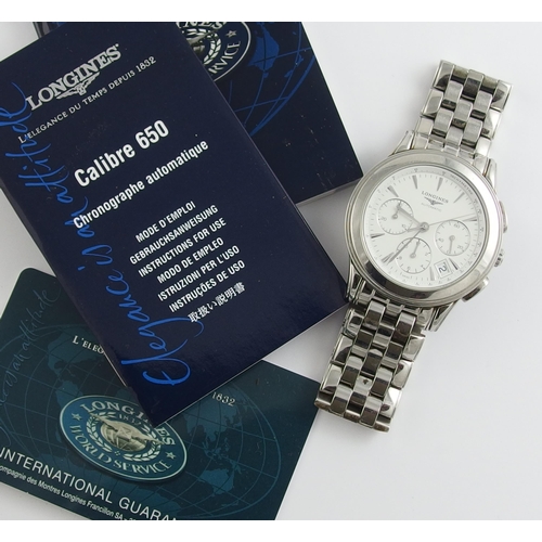 643 - A gents Longines Flagship Automatic stainless steel Chronograph watch