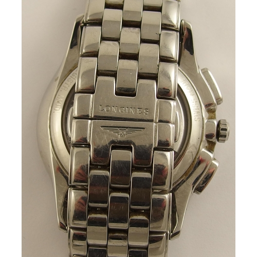 643 - A gents Longines Flagship Automatic stainless steel Chronograph watch