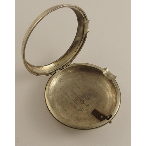 644 - A Georgian silver pair cased Masonic pocket watch