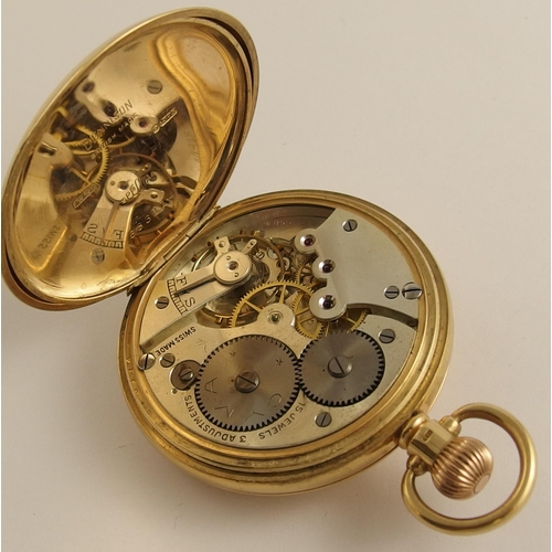 647 - A 9ct gold half hunter Cyma pocket watch