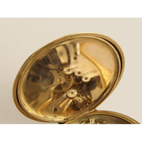 647 - A 9ct gold half hunter Cyma pocket watch