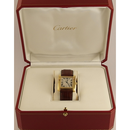 689 - An 18ct gold gents Cartier Tank Francaise Automatic