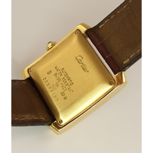 689 - An 18ct gold gents Cartier Tank Francaise Automatic