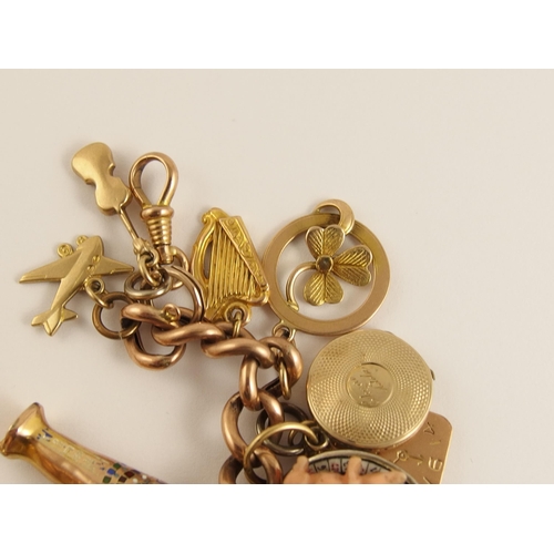 746 - A 9ct gold charm bracelet