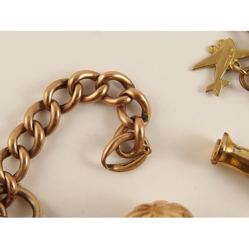 746 - A 9ct gold charm bracelet