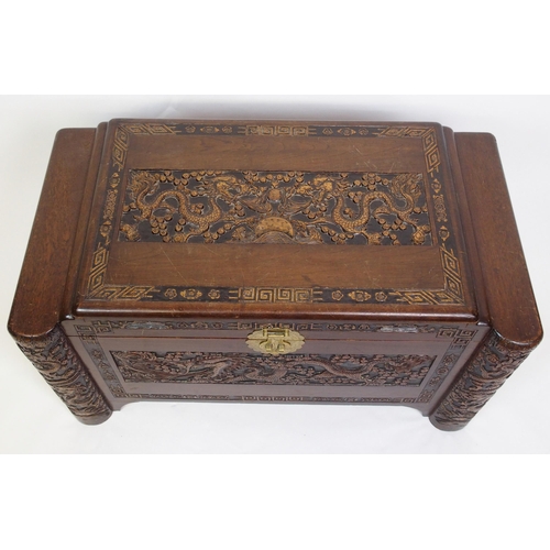 801 - A Chinese camphorwood blanket chest