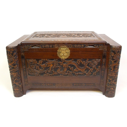 801 - A Chinese camphorwood blanket chest