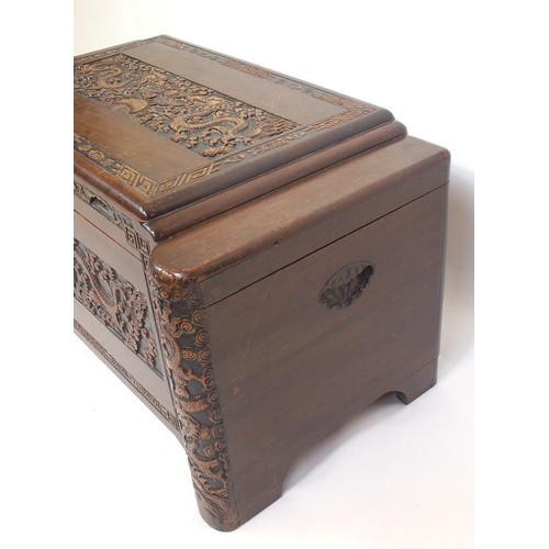 801 - A Chinese camphorwood blanket chest