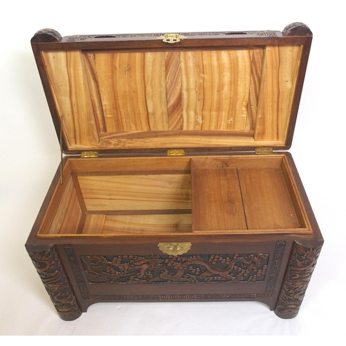 801 - A Chinese camphorwood blanket chest