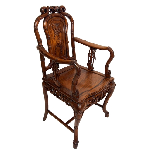 804 - A Chinese hardwood armchair