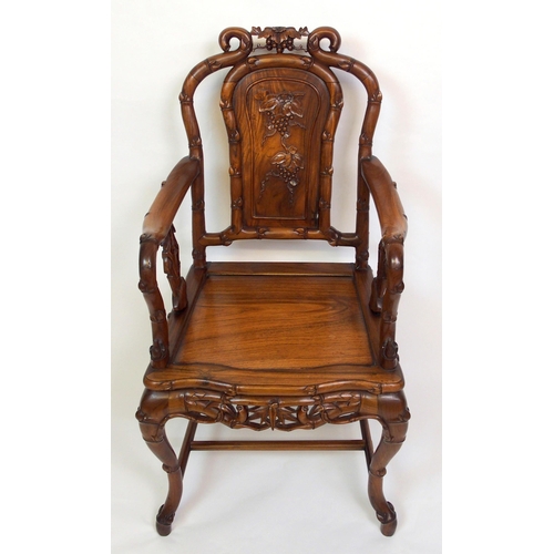 804 - A Chinese hardwood armchair