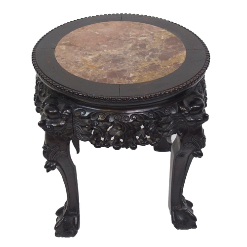 805 - A Chinese hardwood ebonised plant pedestal