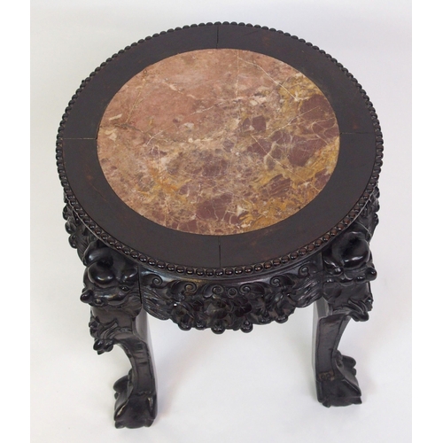 805 - A Chinese hardwood ebonised plant pedestal