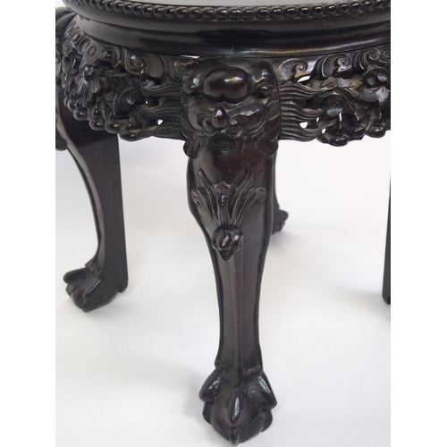 805 - A Chinese hardwood ebonised plant pedestal