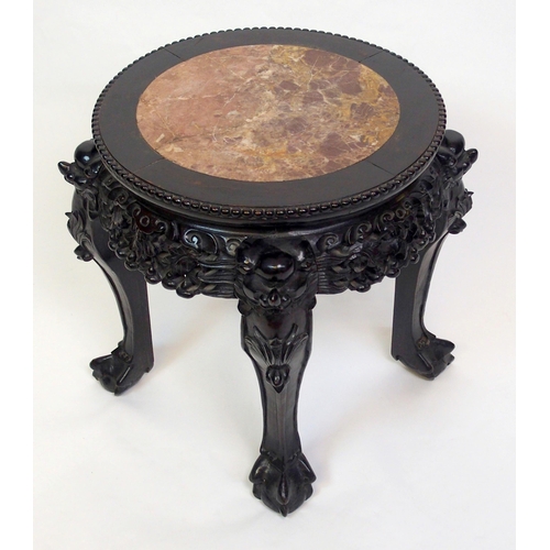 805 - A Chinese hardwood ebonised plant pedestal