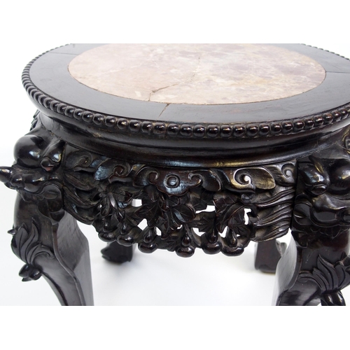 805 - A Chinese hardwood ebonised plant pedestal