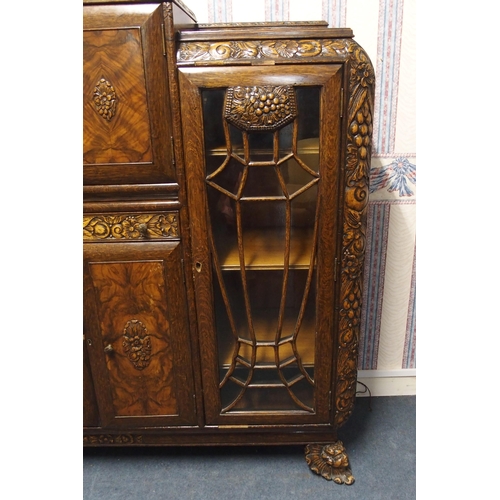 811 - An Art Deco oak and walnut veneered cocktail cabinet