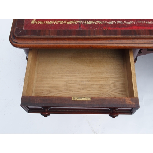 816 - A Victorian mahogany twin pedestal writing desk