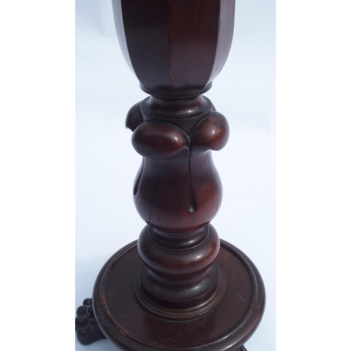 817 - A Victorian mahogany plant pedestal