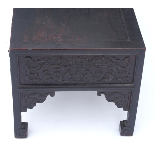 818 - A pair of Chinese hardwood low tables