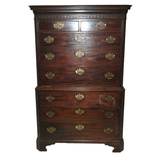 819 - A George III mahogany chest on chest