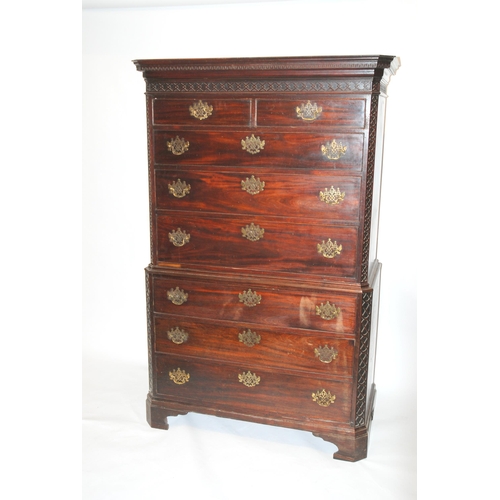 819 - A George III mahogany chest on chest