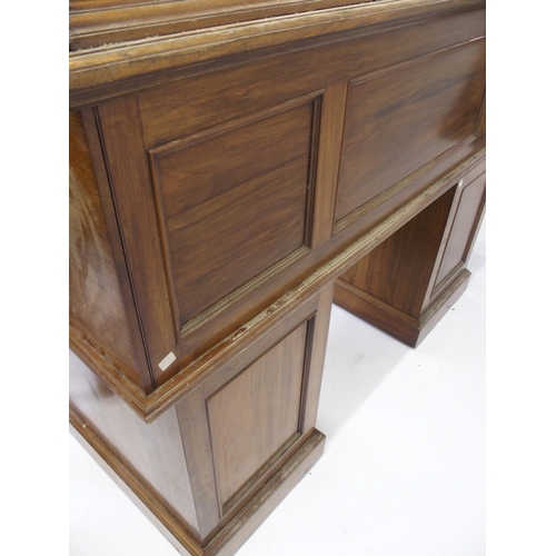 828 - A Victorian mahogany twin pedestal cylinder bureau