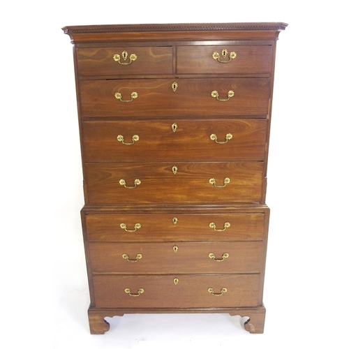 831 - A mahogany chest on chest