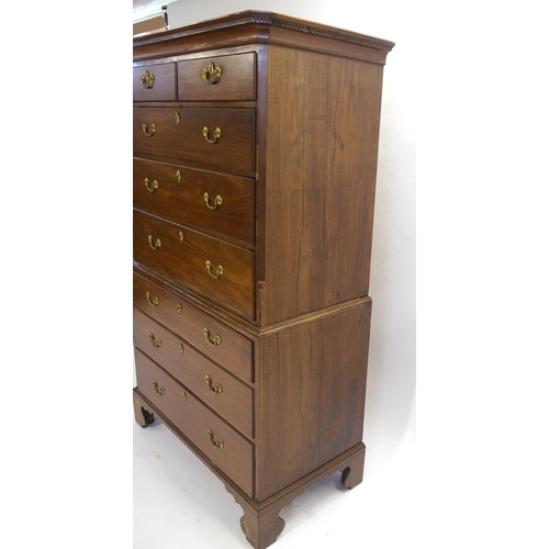 831 - A mahogany chest on chest