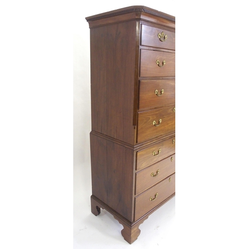 831 - A mahogany chest on chest