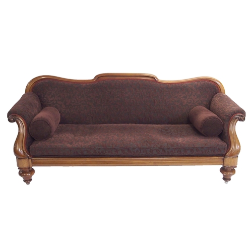 833 - A Victorian mahogany framed scroll back settee