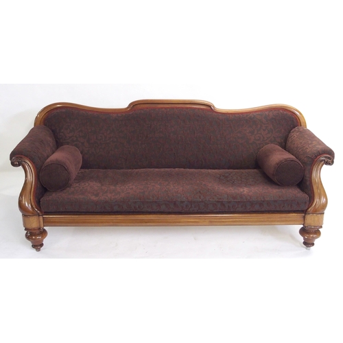 833 - A Victorian mahogany framed scroll back settee