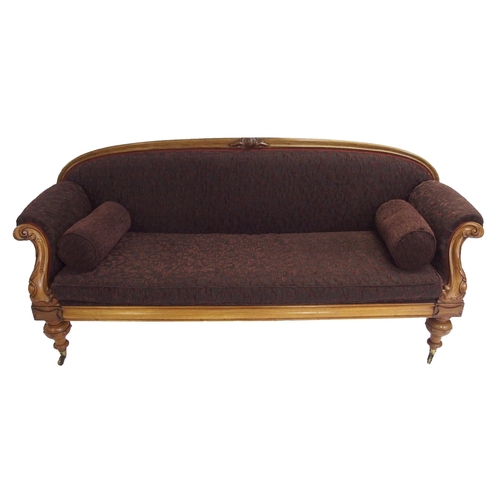 834 - A Victorian mahogany framed curved back settee