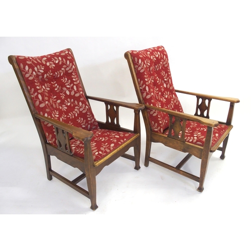 836 - A pair of Liberty style upholstered armchairs