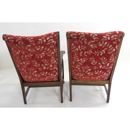 836 - A pair of Liberty style upholstered armchairs