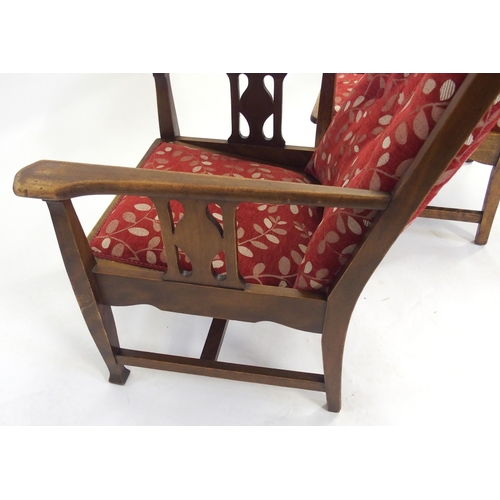 836 - A pair of Liberty style upholstered armchairs