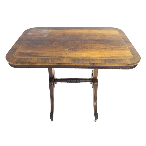 837 - A George IV rosewood fold over rectangular table