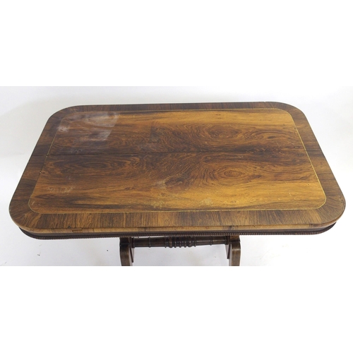 837 - A George IV rosewood fold over rectangular table