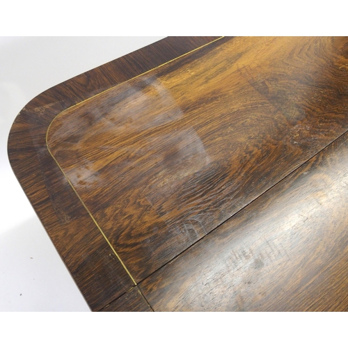 837 - A George IV rosewood fold over rectangular table