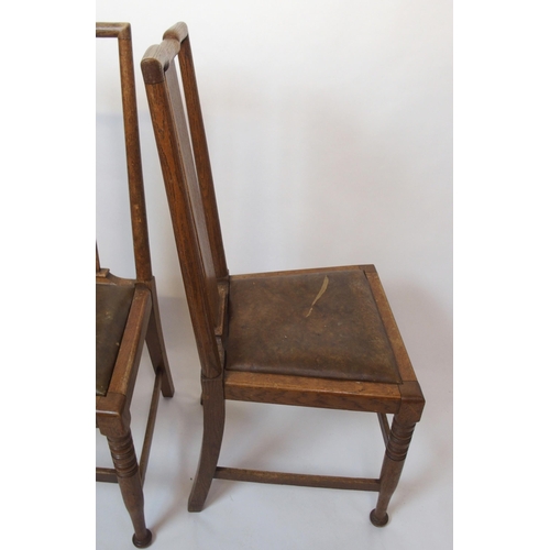 839 - A set of twelve oak Arts and Crafts dining chairs